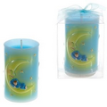 Baby Sleeping with Stars Pillar Candle - Blue